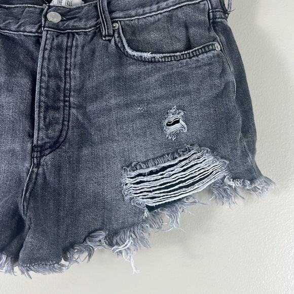 Free People Gray Loving Good Vibrations Denim Shorts - Picture 3 of 6